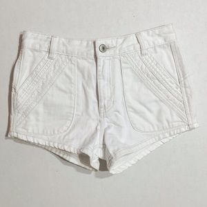 🤍 Free People High Waisted White Cotton Shorts, Size 25, Embroidered Boho Vibes